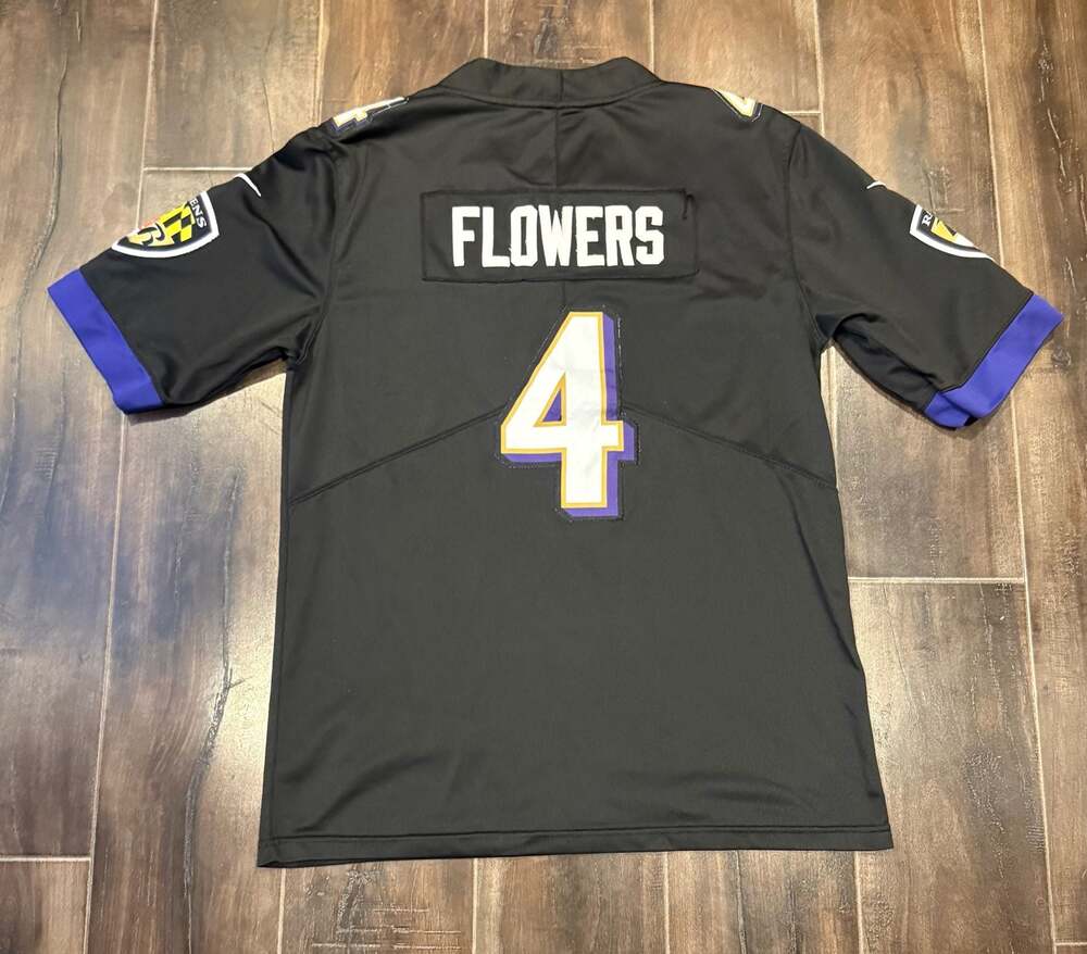 Nike Zay Flowers Baltimore Ravens Black Game Jersey Size S